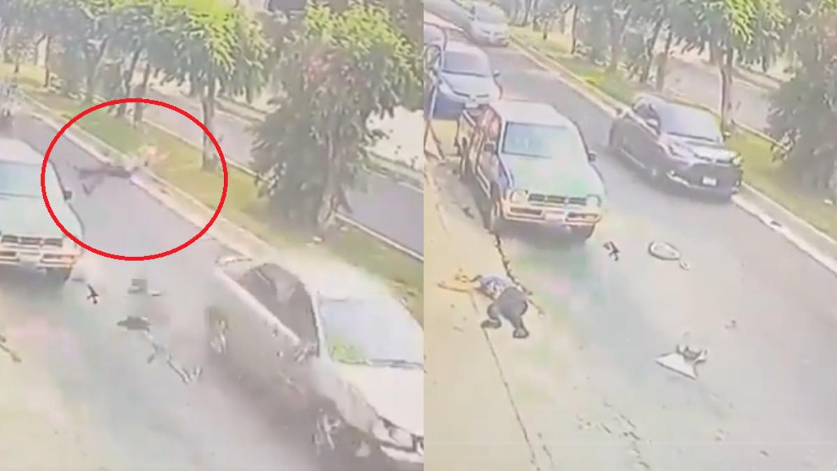 不要命!薩國單車男逆向衝馬路 下秒遭轎車「撞飛回人行道」慘死