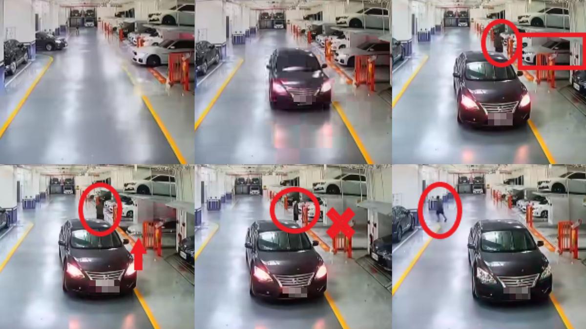 機械車位爆意外!剛停好「連人帶車被送下去」 畫面曝光全傻眼