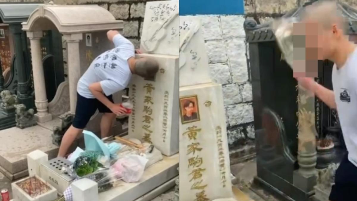 黃家駒「遺照遭砸毀」!2男腳踩、舔食墳墓 最小才15歲