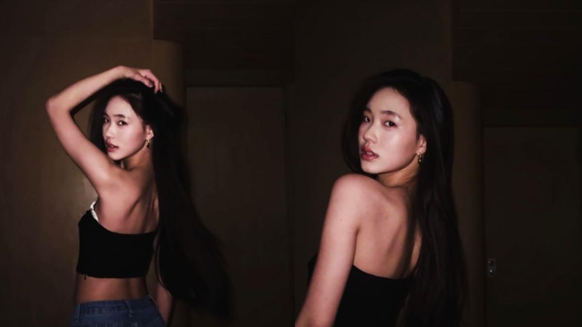 Lily對著鏡頭擺出不同的姿勢,架式不輸專業模特兒。(圖/翻攝自IG)