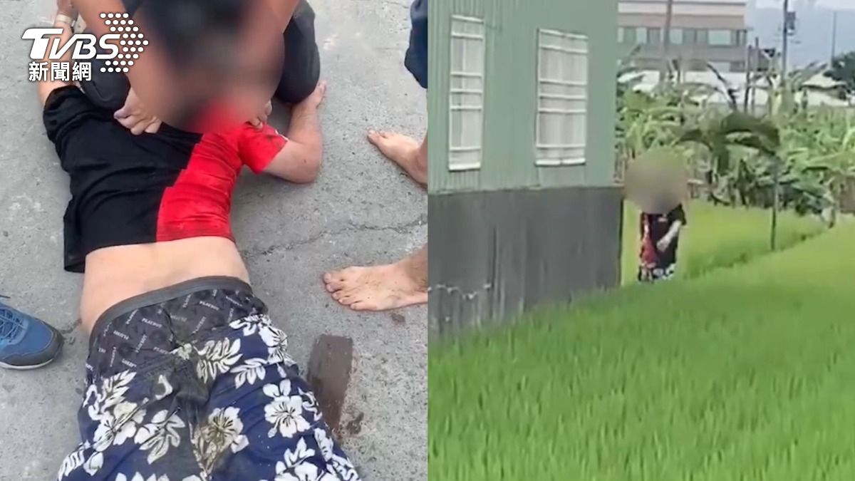 抓到了!台中男偷賓士載走男童丟包 稻田中狼狽倒地遭壓制