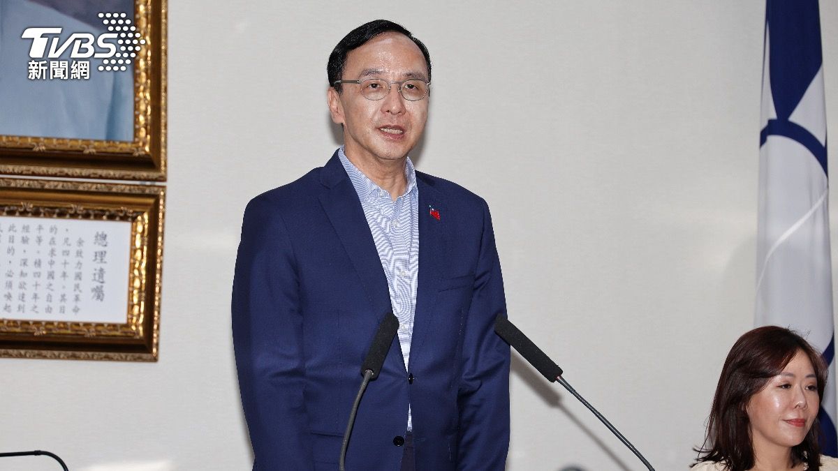 國民黨主席朱立倫回應賴清德就職演說內容。（圖／葉志明攝）
