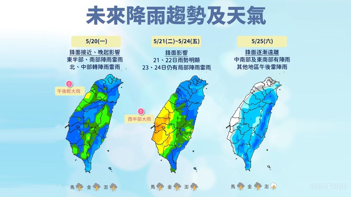 未來一週降雨趨勢。(圖/TVBS)