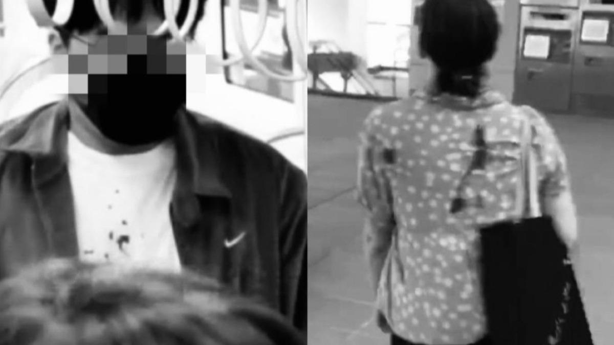 中捷男（圖左）持刀猛砍，血噴得外籍女乘客滿身。（圖／讀者提供）