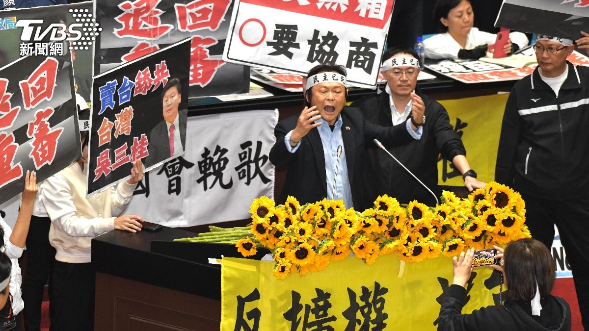 王世和多名綠委情緒高昂。（圖／胡瑞麒攝）