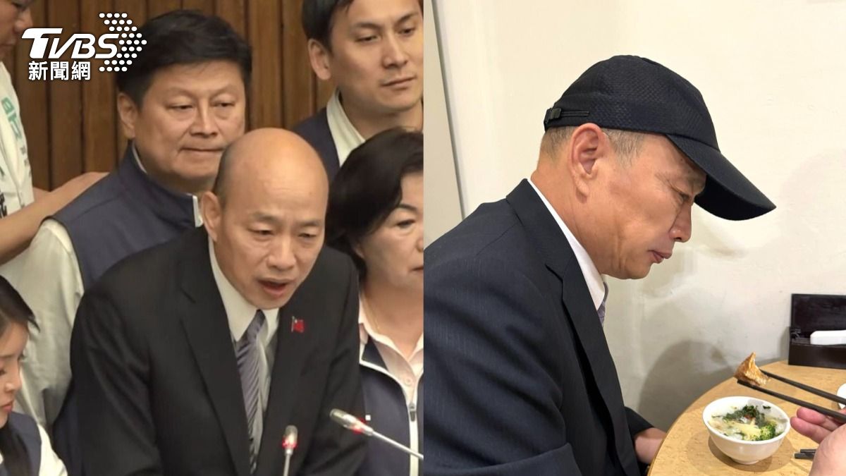 立院大戰15小時!韓國瑜凌晨「吃一碗稀飯」 面露疲態吐38字
