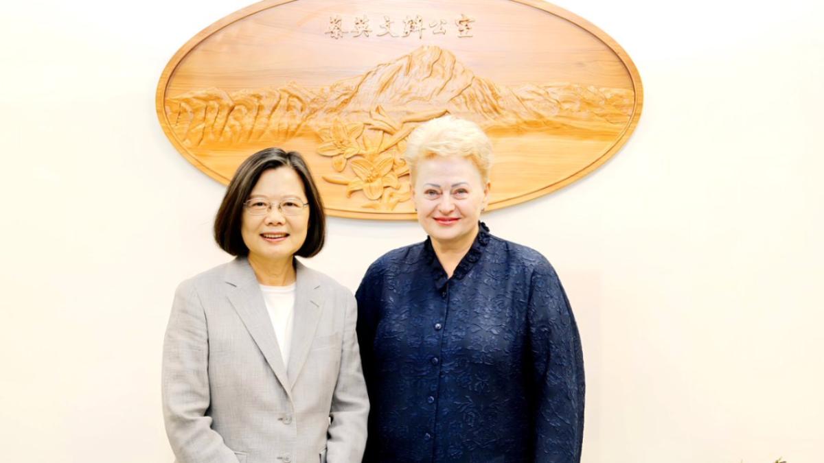 前總統蔡英文卸任後接見立陶宛前總統葛寶絲凱。（圖／翻攝自蔡英文X帳號）