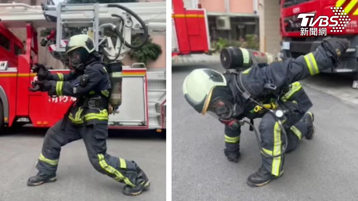 嗨翻！台中5消防猛男大跳「16蹲」　網友：帥斃了