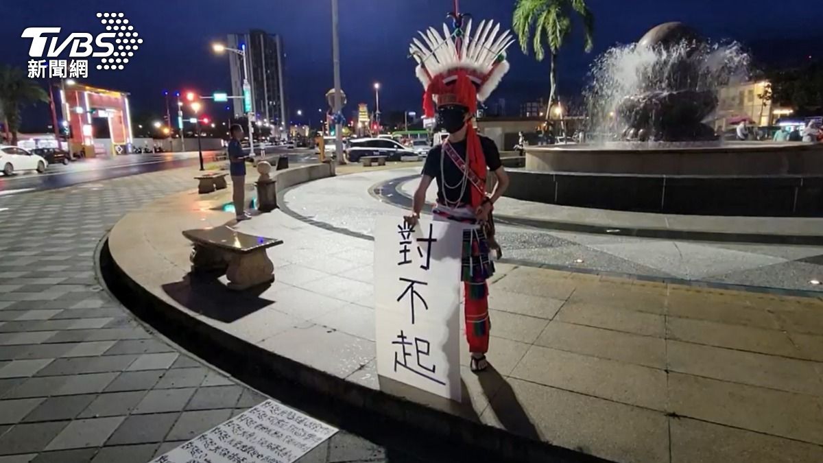 現場民眾,太魯閣族Wubing Akaw。(圖/TVBS)