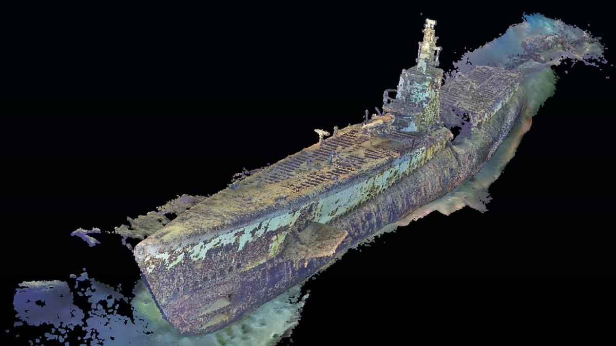 美國海軍的傳奇潛艦「哈德號」近日在菲律賓海域被發現。(圖/翻攝自X@NavalInstitute)