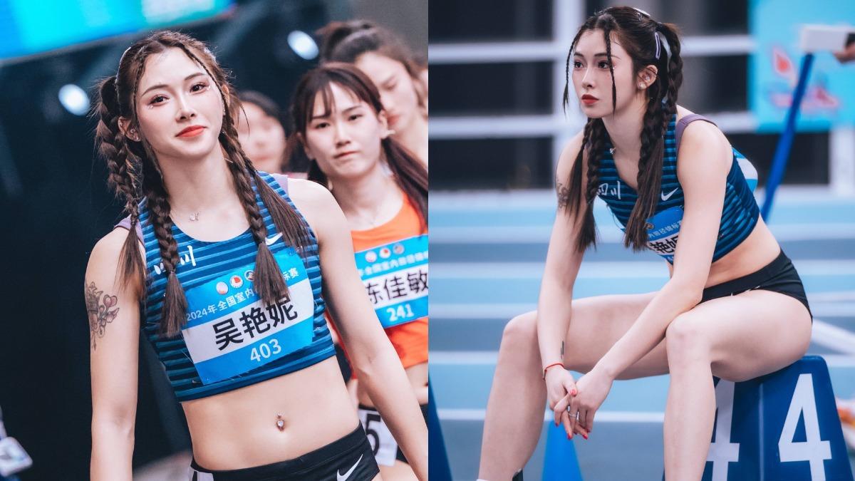 吳艷妮比賽時總是盛裝打扮,這也是大陸網友對吳艷妮的批評之一。(圖/翻攝自吳艷妮微博)