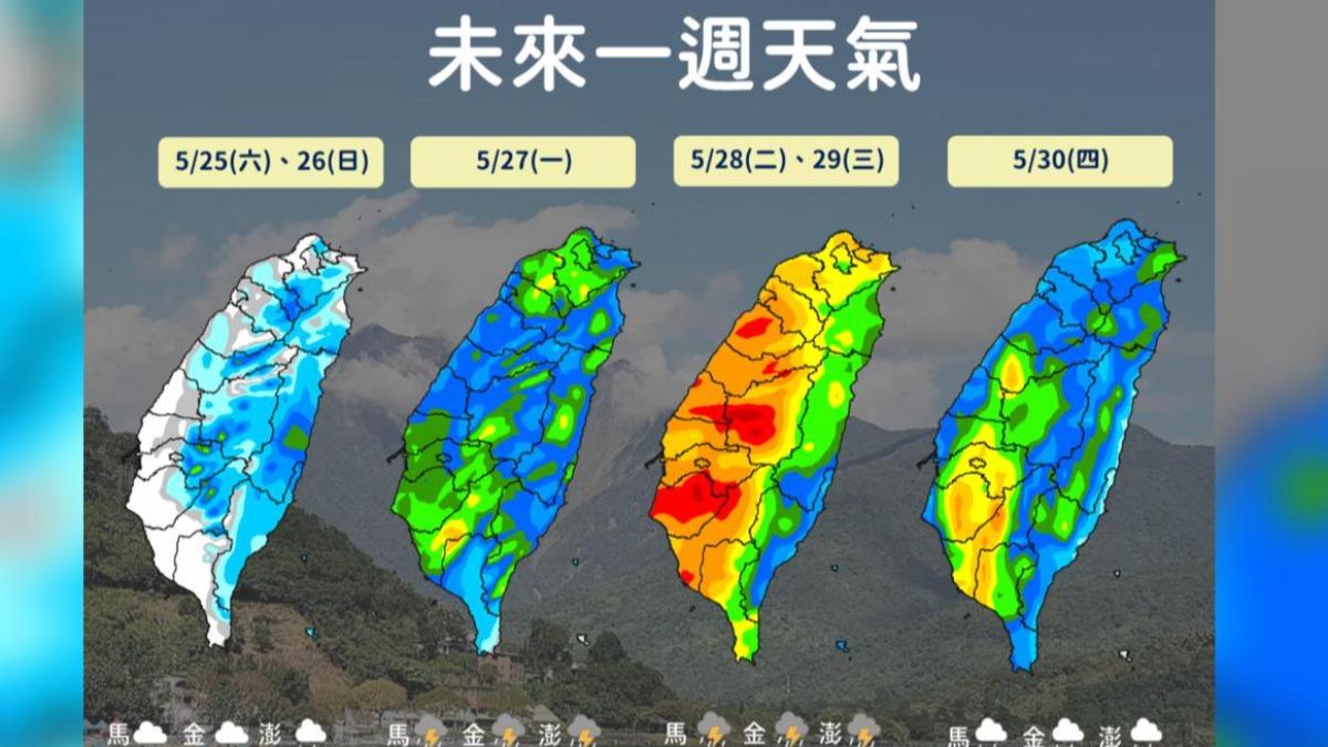 未來一週天氣。(圖/氣象署)