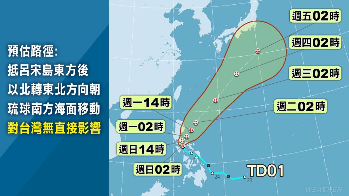 颱風艾維尼預估路徑。(圖/TVBS)