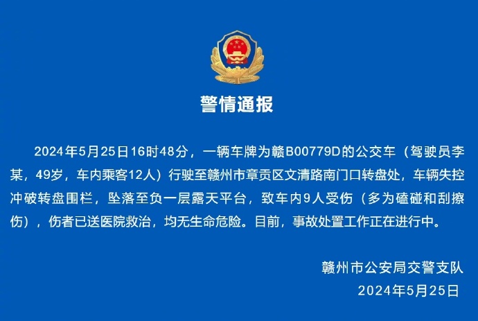 車上12名乘客有9人受傷,所幸經送醫治療後皆無大礙。(圖/翻攝自微博)