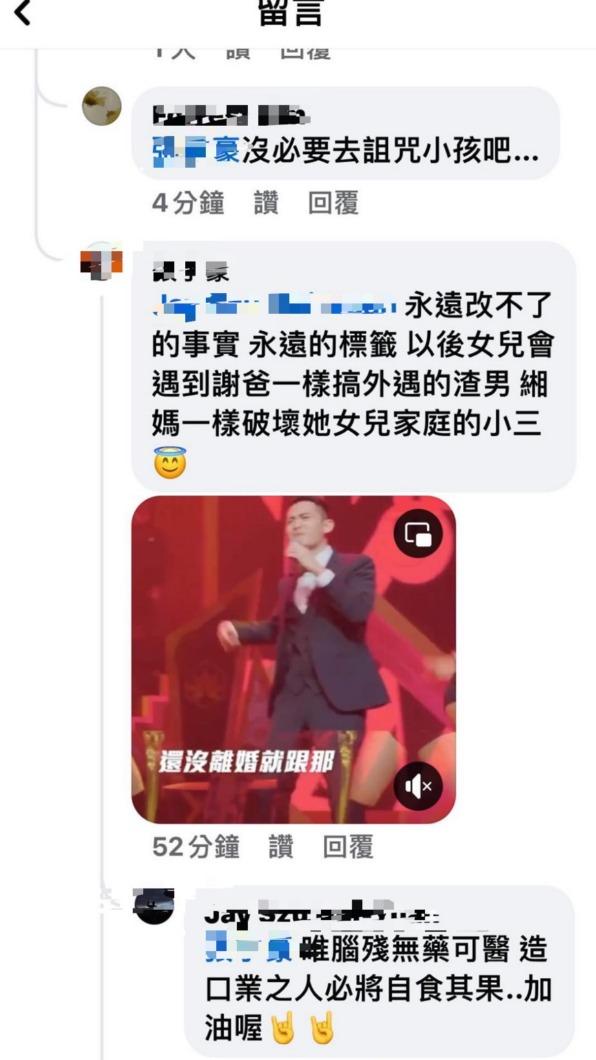 謝和弦遭酸民攻擊小孩。(圖/翻攝自謝和弦臉書)