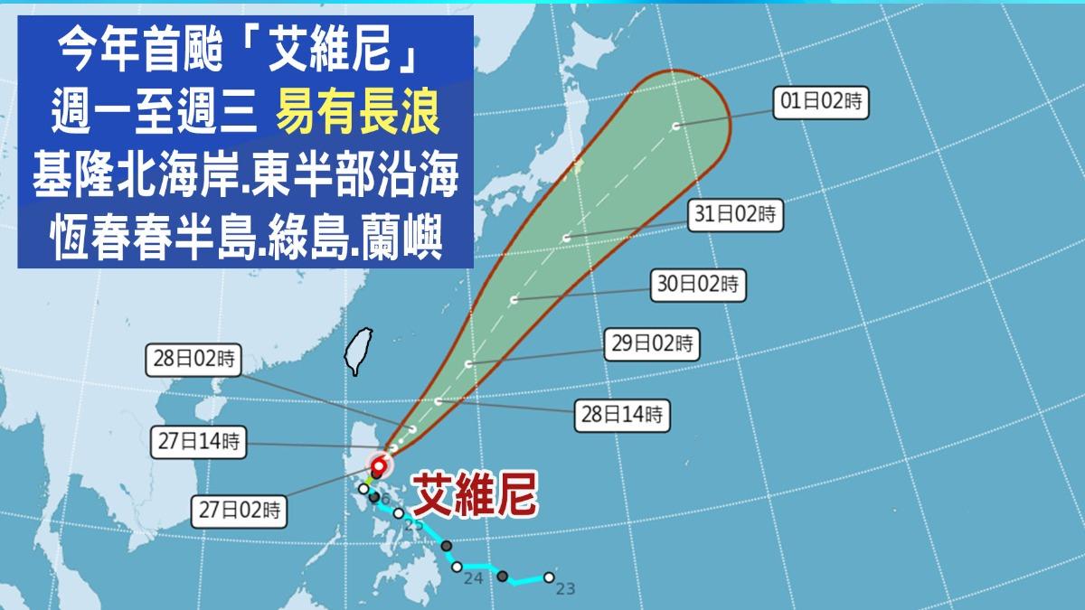 颱風路徑-颱風艾維尼路徑-颱風艾維尼