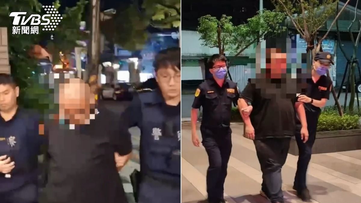 楊男(左)與陳姓駕駛被帶回偵辦。(圖/TVBS)