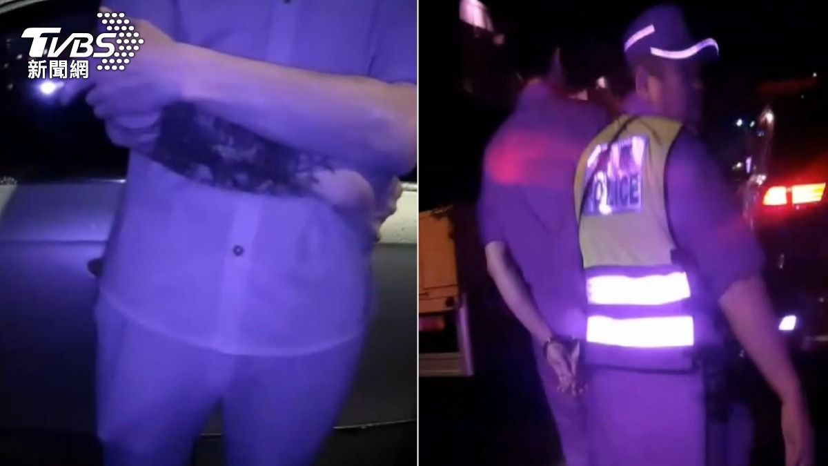 警方攔截逮捕夜闖蘇花公路的劉男。（圖／TVBS）