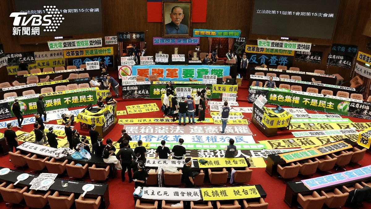 立法院場地佈置大賽。(圖/葉志明攝)