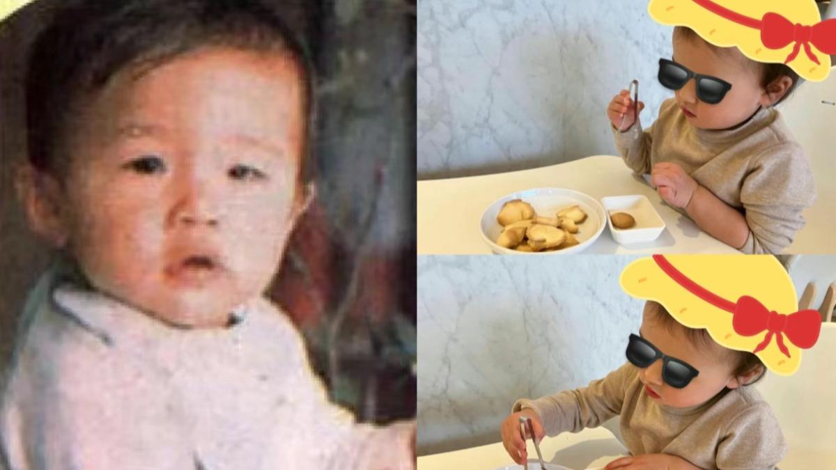 網友拿周董小時候的照片跟Jacinda對比,直呼根本同一個模子印出來的。(圖/翻攝自昆凌小紅書)