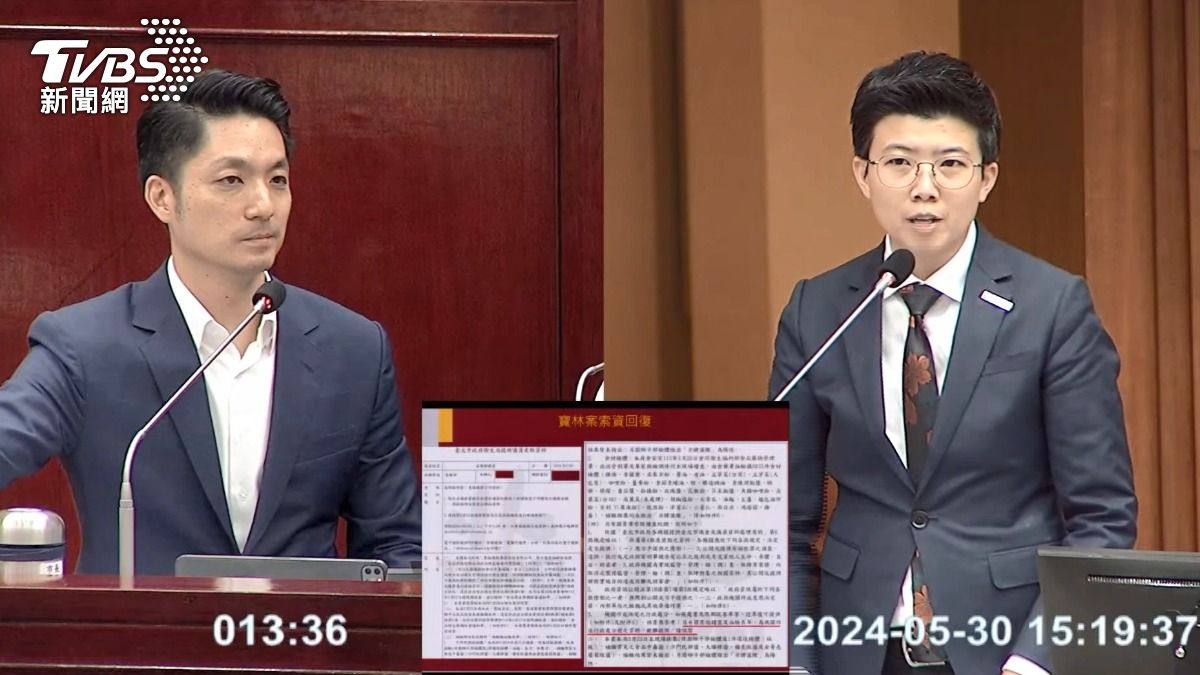 蔣萬安與苗博雅。(圖/TVBS)