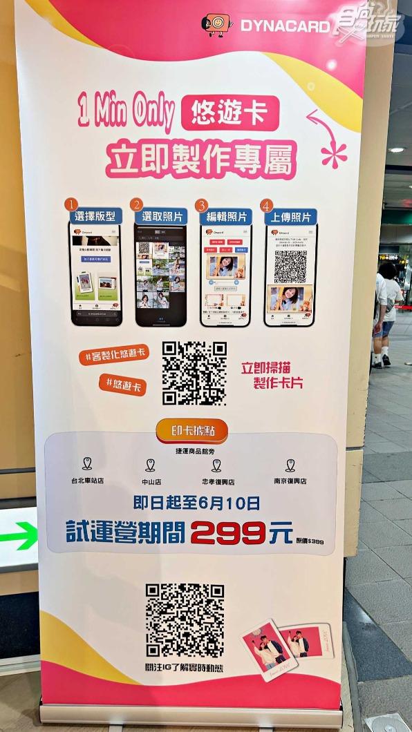 試營運期間，做１張客製化悠遊卡只要299元優惠，優惠只到6/10。（圖／陳怡璇提供）