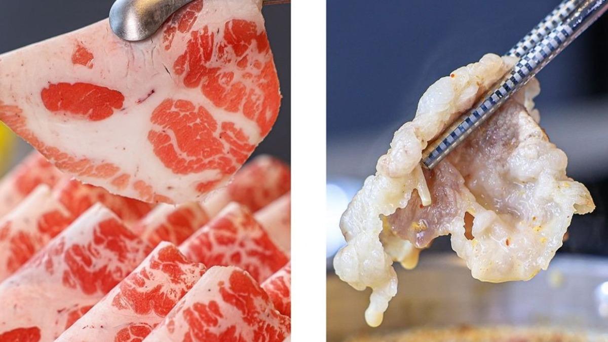 火鍋肉品推薦「伊比利豬」（680元），建議涮７分熟再入口，肉質香甜多汁。（圖／Nana愛旅行札記提供）
