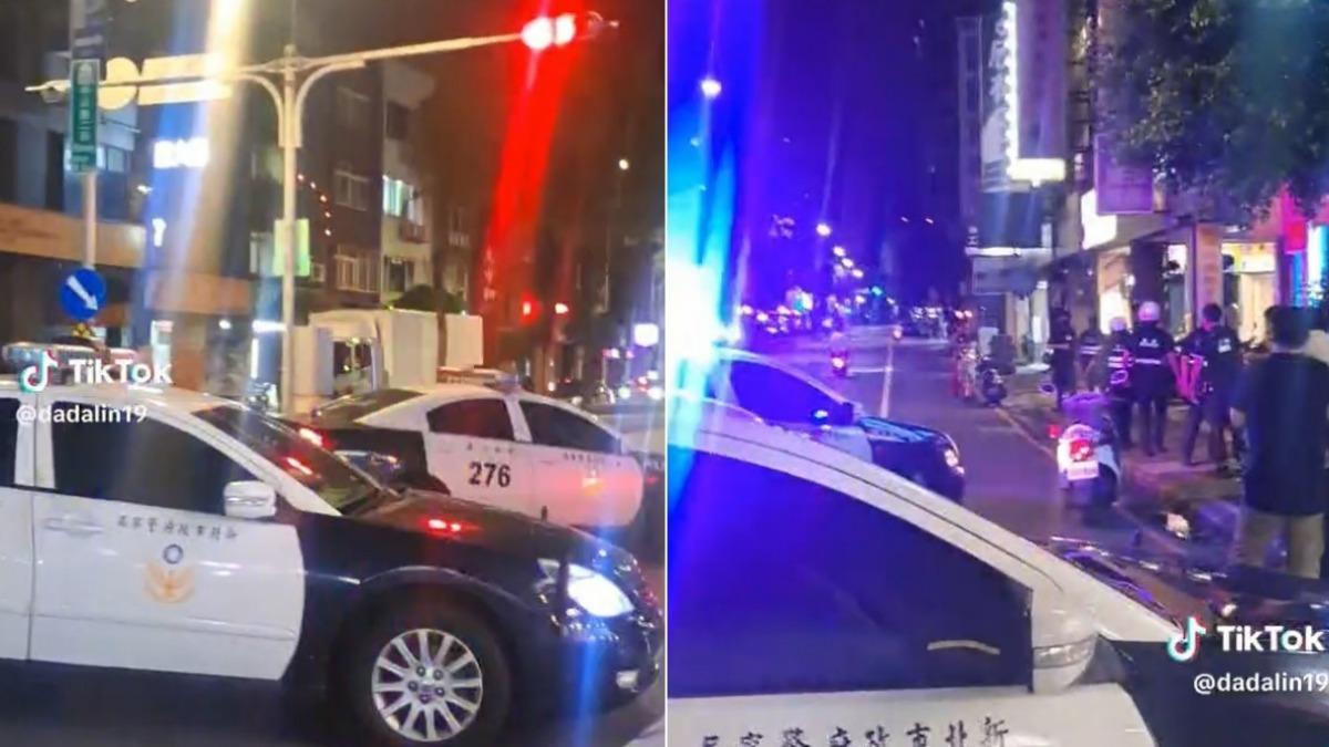 新北男與債主當街爆發拉扯爭執，警方到場處理。（圖／翻攝記者爆料網）