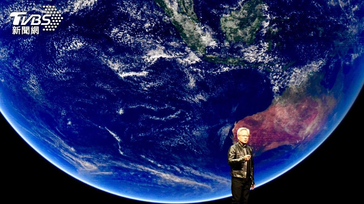 「NVIDIA Earth-2」是一個生成式AI模型，能精準預測颱風等天氣。（圖／TVBS 胡瑞麒攝）
