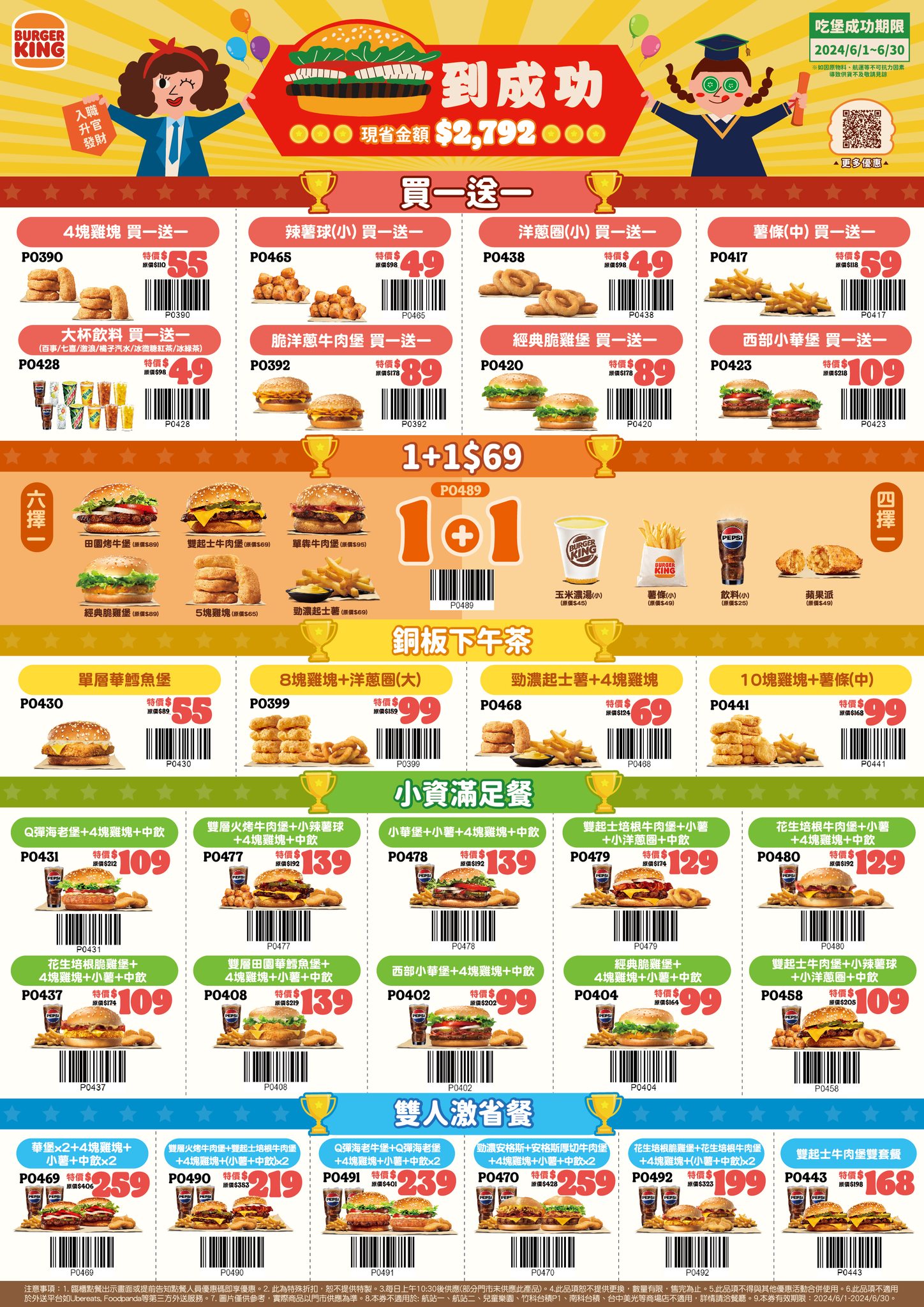 漢堡王祭出多項好康優惠券。(圖/翻攝自 漢堡王官網)