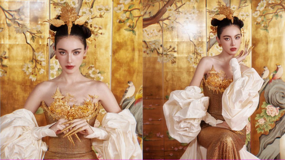 泰國頂流女星Mai有著深邃的五官,被稱為「泰國第一神顏」。(圖/翻攝自黛薇卡Mai微博)