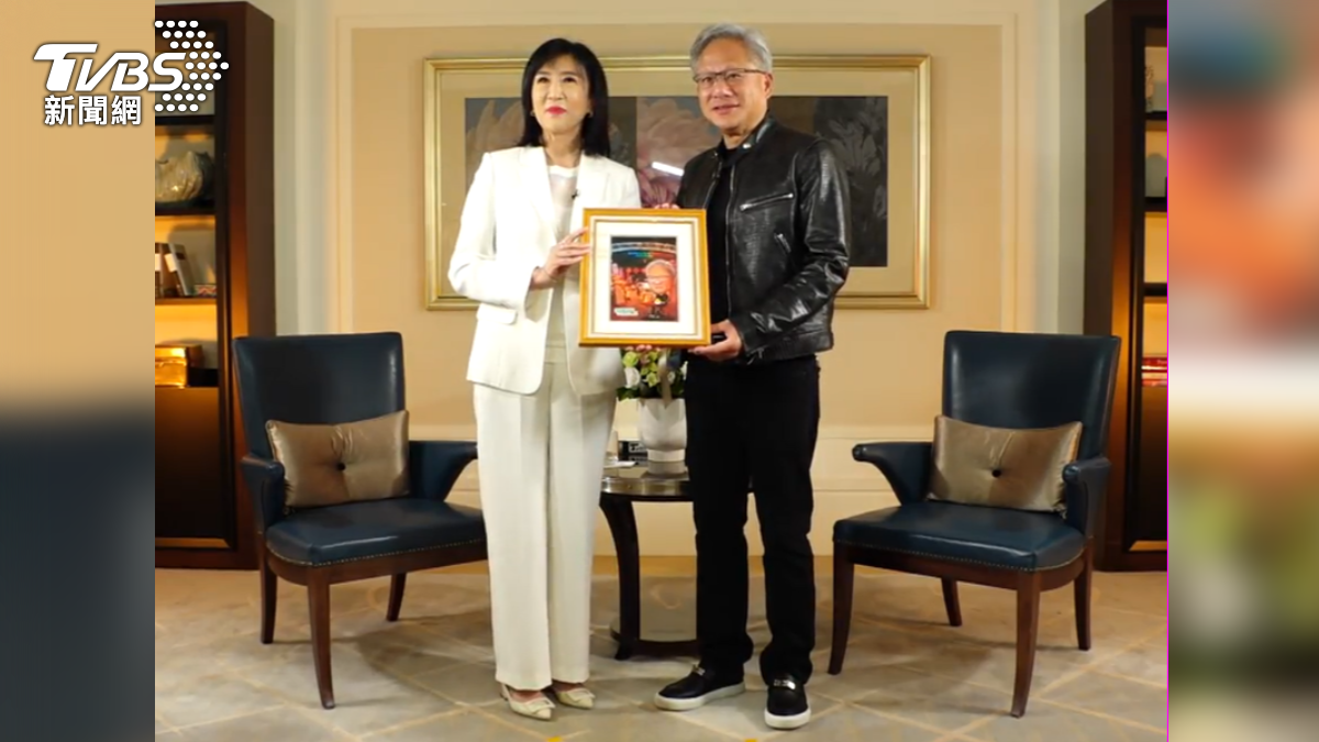黃仁勳說明台灣對輝達的重要性,輝達與台積電(TSMC)的合作,及輝達未來在台灣的布局。(圖/TVBS)