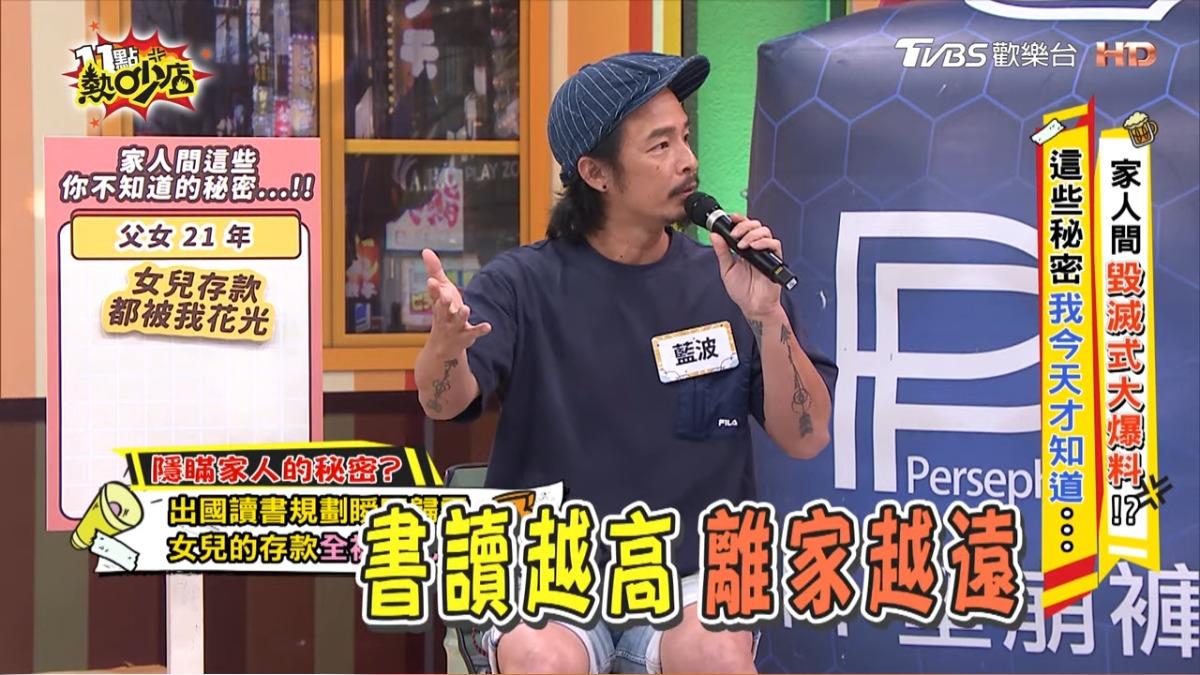 藍波反對女兒出國念書。（圖／翻攝自11點熱吵店YT）