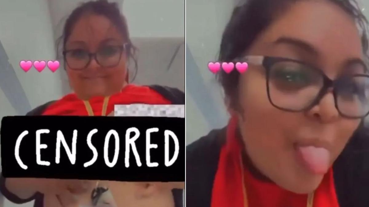 女老師的影片在網路外流後被學生家長撞見。(圖/翻攝自X@Libs of TikTok)