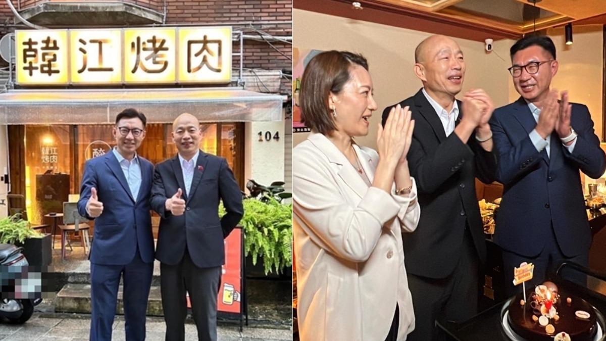 韓國瑜嗨秀慶生照!烤肉店同框江啟臣 網看店名笑:神預言