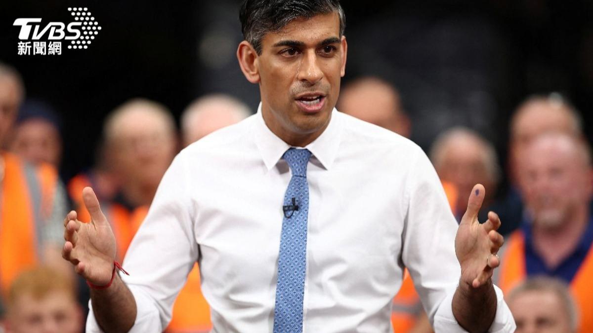 英國首相蘇納克（Rishi Sunak）宣布將提前於7月舉行英國大選。（圖／達志影像路透社）