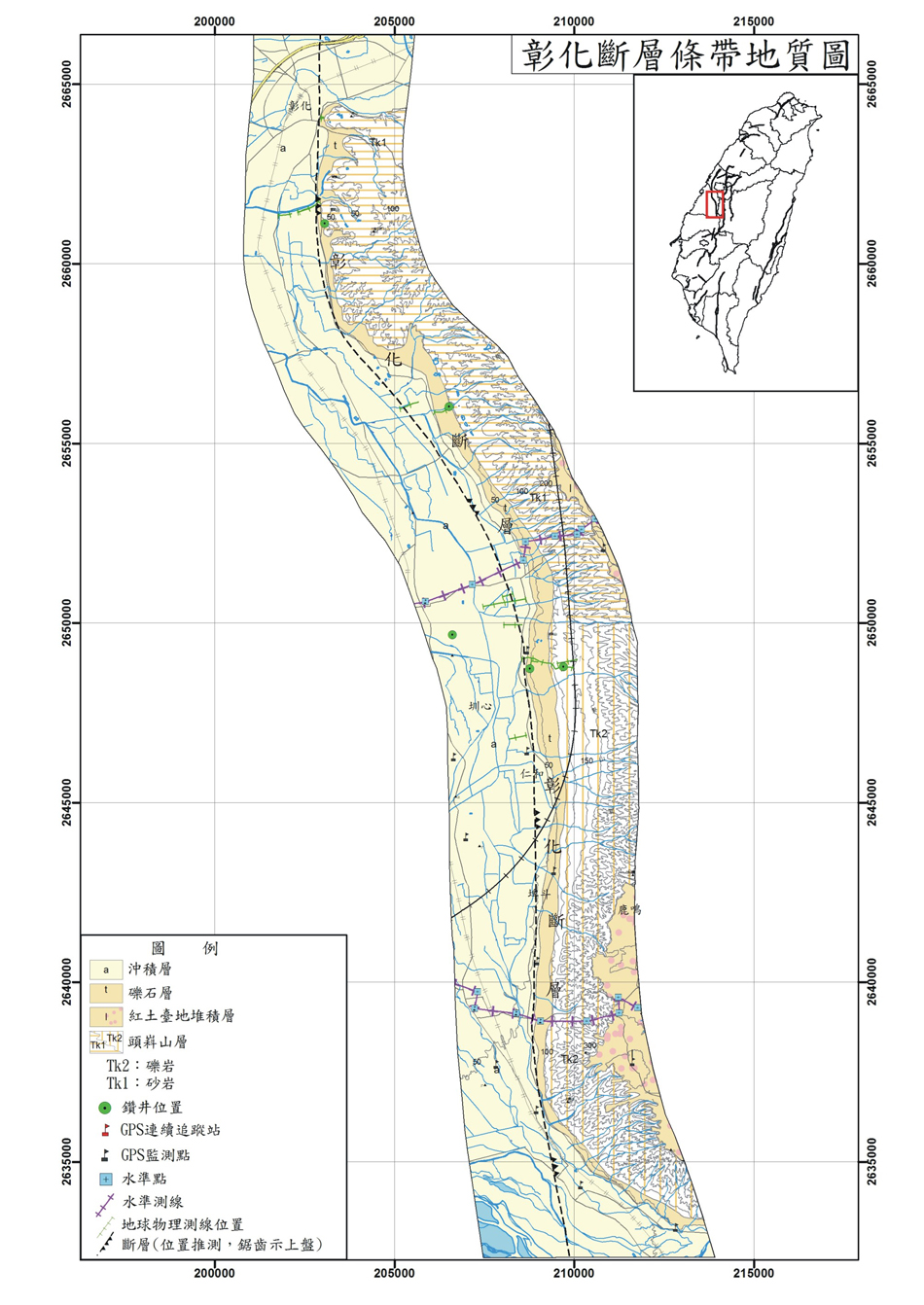 彰化斷層調帶地質圖。（圖／翻攝台灣活動斷層）