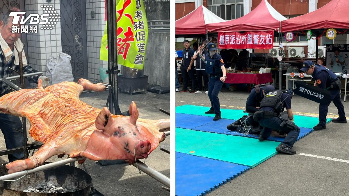 霸氣!「這警分局」辦家庭日美食全免費吃 連烤乳豬都來了