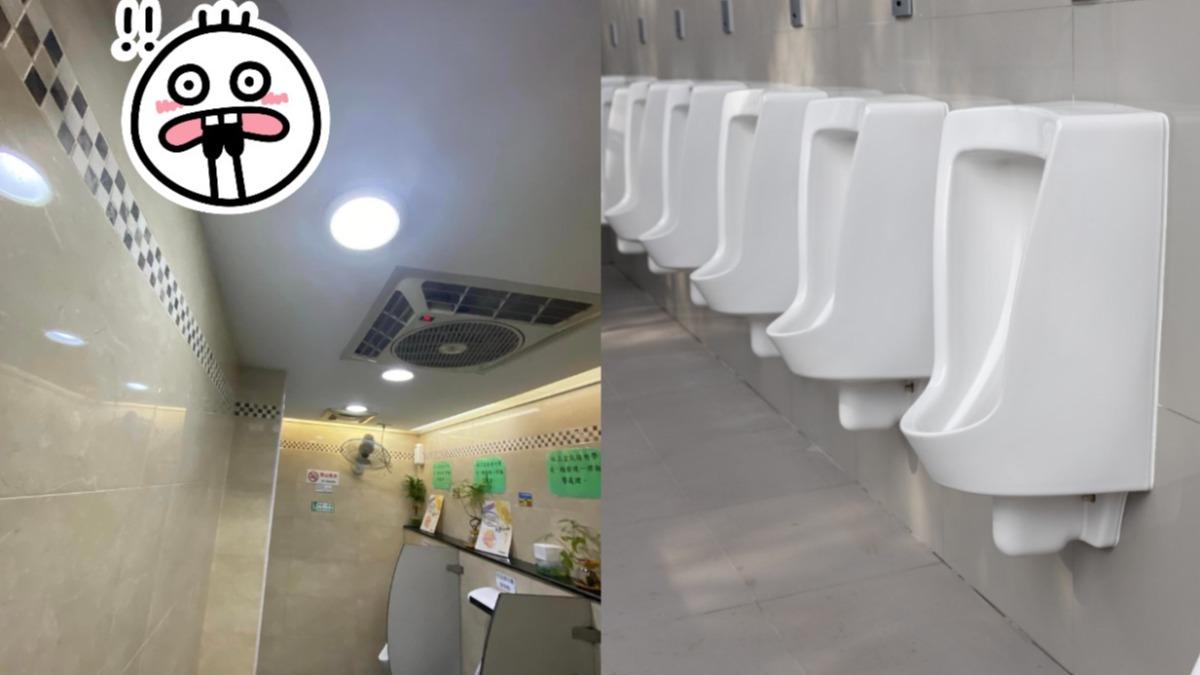 一抬頭嚇壞!台北加油站男廁天花板「暗藏玄機」 網驚:新賞鳥景點