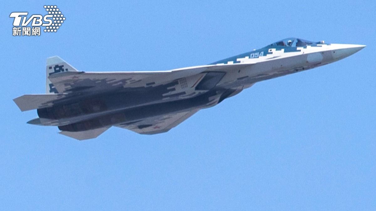 俄羅斯最新型五代戰機:蘇愷57。(圖/達志影像美聯社)