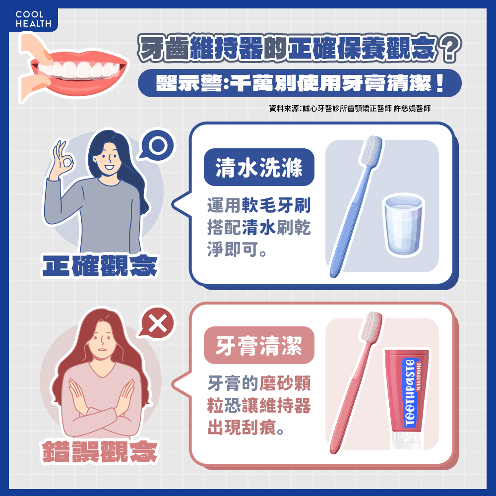維持器正確保養觀念。(圖/潮健康)