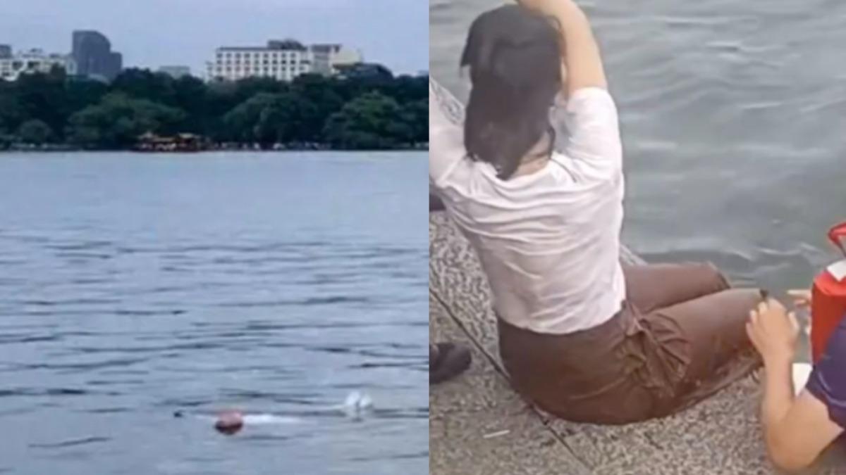 陸女落水!下秒展開「教科書式自救」 淡定水上漂成功獲救