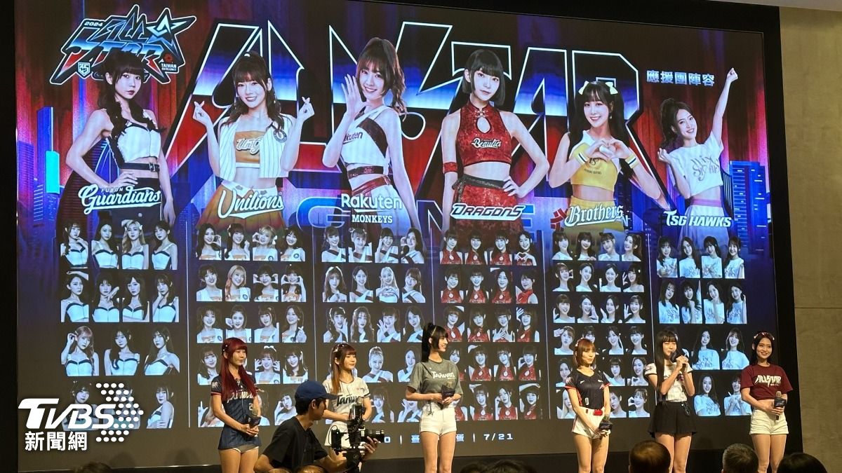 啦啦隊女孩應援團陣容。(圖/張良瑜攝)