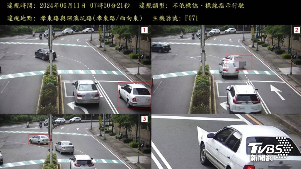 深溪路與深澳坑路口違規偵測畫面。(圖/TVBS)