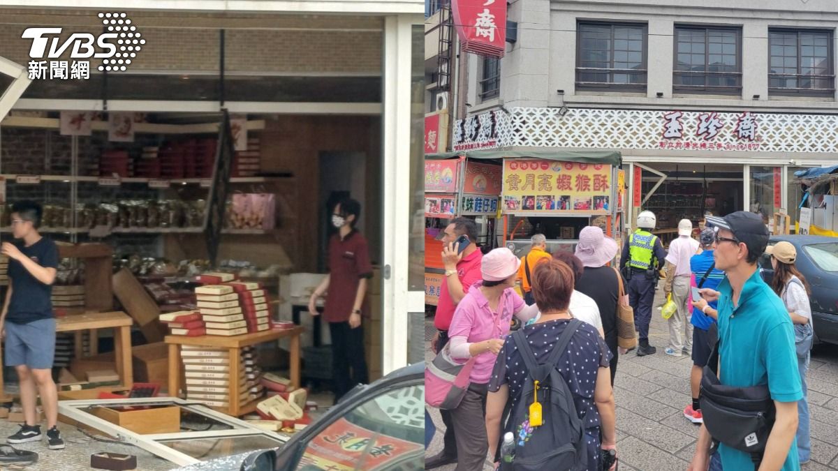 有片/驚悚畫面曝!台中男加速直衝撞玉珍齋分店 損失破百萬