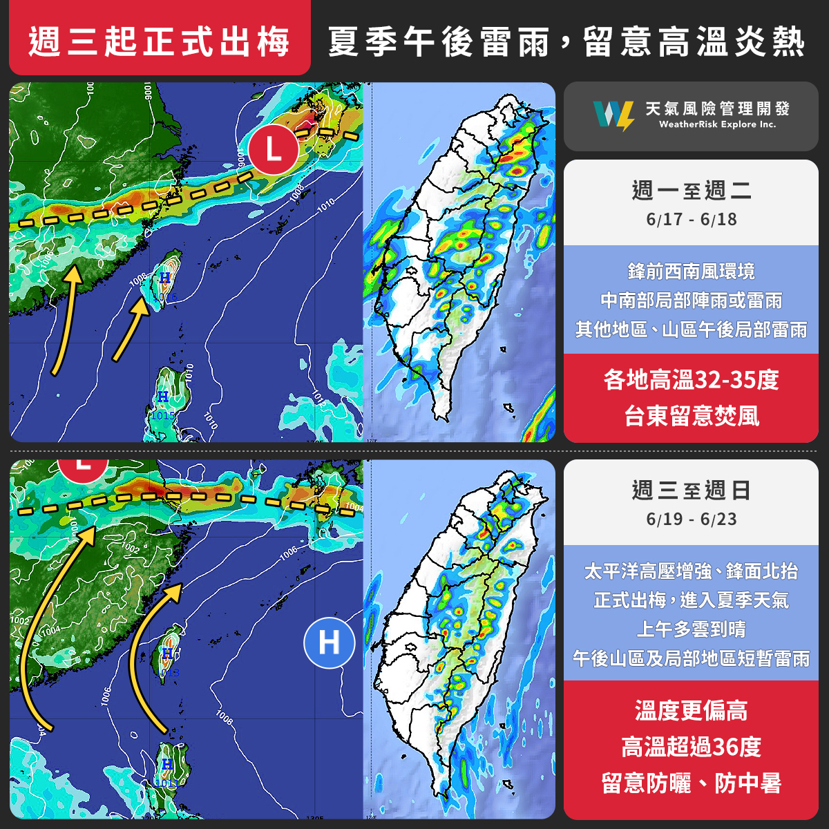 未來一週降雨趨勢。（圖／天氣風險 WeatherRisk）