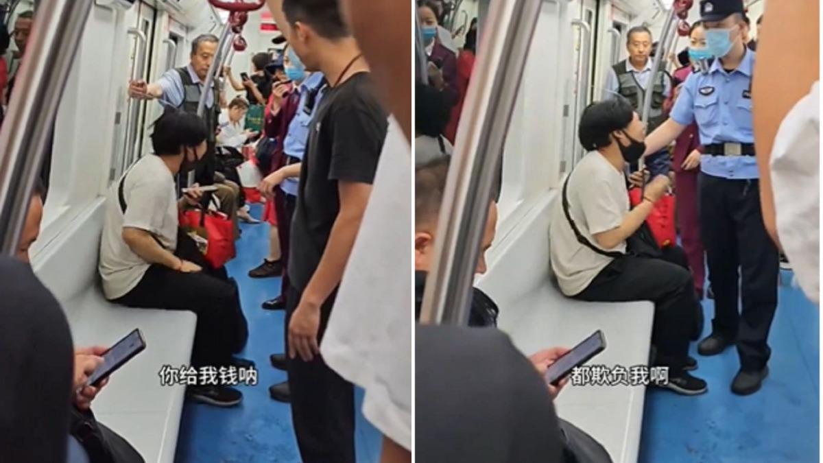 男子被老人逼讓座情緒崩潰。（圖／翻攝自X平台）