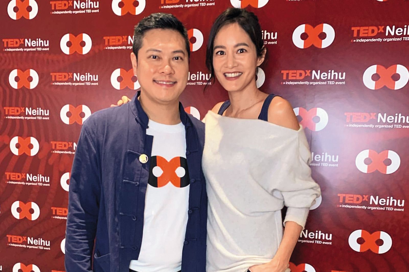 陳紹誠(左)雖淡出演藝圈,但偶爾在時尚品牌活動仍可看到他身影。右為謝怡芬。(圖/翻攝自陳紹誠IG)