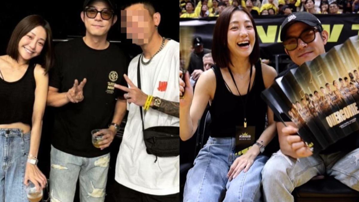 王柏傑酒駕前一天,與女友謝欣穎同框看球賽飲酒。(圖/翻攝自謝欣穎IG)