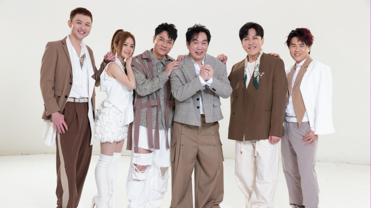 主持群李子森(左起)、杜忻恬、陳隨意、康康、許志豪、陳孟賢。(圖/中視提供)